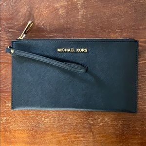 Michael Kors Black Flat Wristlet